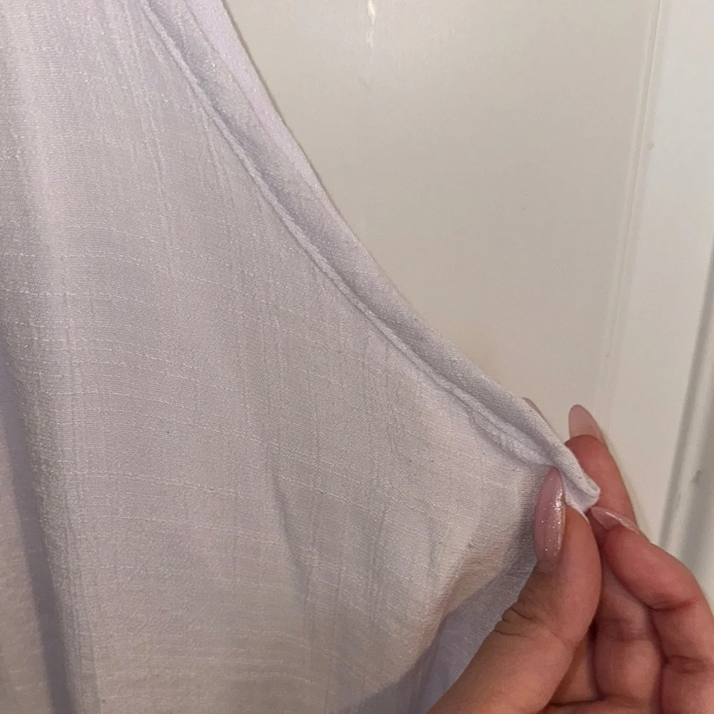 Mlle Gabrielle- White Sleeveless High-Low Maxi Dress size Medium - Picture 5 of 11